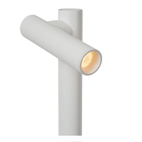 Lucide ANTRIM - Lampadaire / lampe de lecture Rechargeable Intérieur/Extérieur - Batterie/Piles - LED Dim. - 1x2,2W 2700K - IP54 - Avec station de charge sans fil - Blanc - détail 1